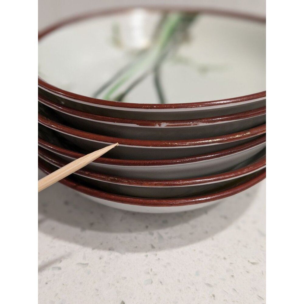 Six Kutani Bamboo design fruit bowls Eggshell China Japan Pre-1930 - Picture 7 of 13